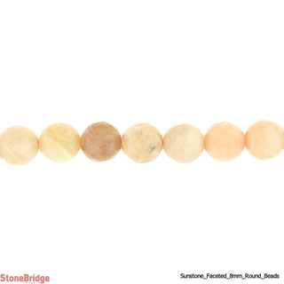 Sunstone Multi Colour Faceted - Round Strand 15" - 8mm    from Stonebridge Imports