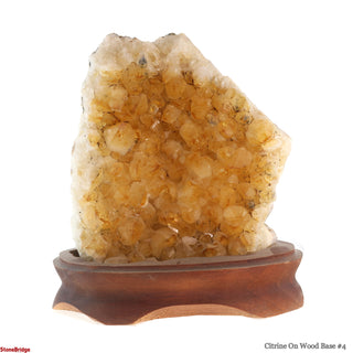 Citrine Cluster on Wood Base #4 - 9" (Enhanced) from Stonebridge Imports