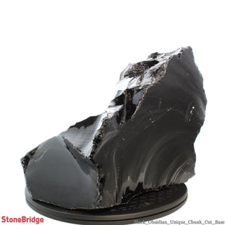 Obsidian Black Boulder Cut-Base U#6 - 11"    from Stonebridge Imports