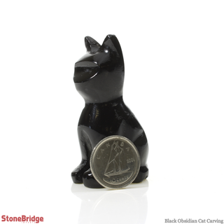 Black Obsidian Cat Carving - 2"    from Stonebridge Imports