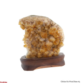 Citrine Cluster on Wood Base #5 - 9" (Enhanced) from Stonebridge Imports