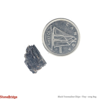 Black Tourmaline Chips - Tiny 100g Bag    from Stonebridge Imports