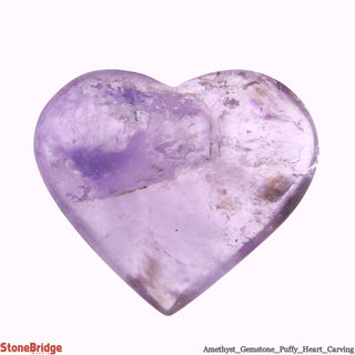 Amethyst Puffy Heart #4 1 3/4" to 2 3/4"    from Stonebridge Imports
