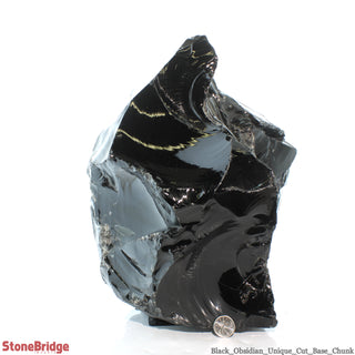 Obsidian Black Boulder Cut-Base U#57 - 13 1/4"    from Stonebridge Imports
