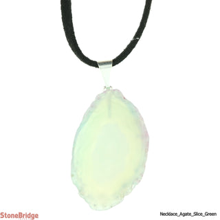 Green Agate Slice Necklace    from Stonebridge Imports