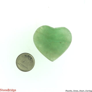 Fluorite Green Heart Carving # 1 - 1" to 1 1/2"    from Stonebridge Imports