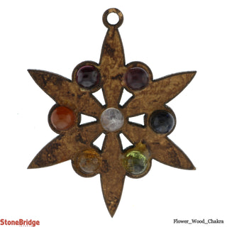 Flower Wood Chakra Necklace - 1 1/2"    from Stonebridge Imports