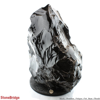 Obsidian Black Boulder Cut-Base U#72 - 20"    from Stonebridge Imports