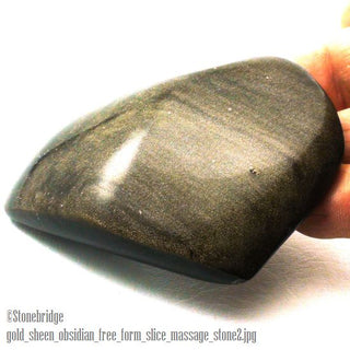 Gold Sheen Obsidian Slice Small - 2" to 2 1/2"    from Stonebridge Imports
