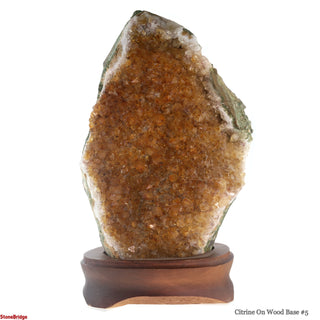 Citrine Cluster on Wood Base #5 - 9" (Enhanced) from Stonebridge Imports