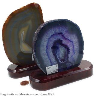 Thick Agate Slice on Wood Base #1 - 5 1/2" to 8" tall    from Stonebridge Imports