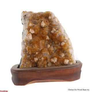 Citrine Cluster on Wood Base #5 - 9" (Enhanced) from Stonebridge Imports