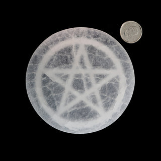 Selenite Thick Charging Plate - Pentagram    from Stonebridge Imports
