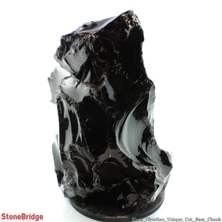Obsidian Black Boulder Cut-Base U#77 - 22"    from Stonebridge Imports