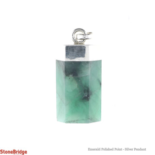Emerald Polished Point - Silver Pendant    from Stonebridge Imports