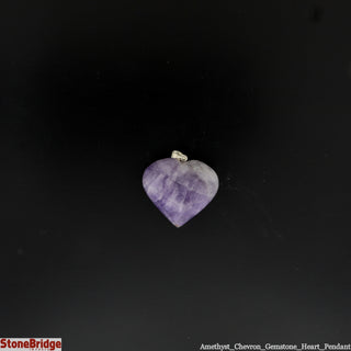 Amethyst Chevron Gemmy Heart Pendant 28mm X 27mm    from Stonebridge Imports