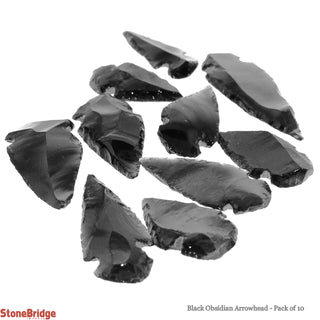 Black Obsidian Arrowhead - 10 Pack    from Stonebridge Imports