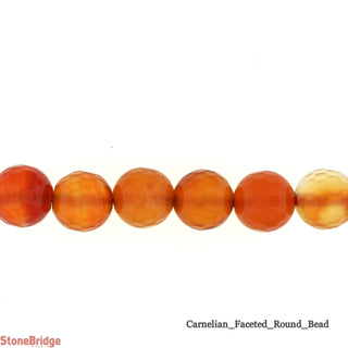 Carnelian Faceted - Round Strand 15" - 6mm    from Stonebridge Imports