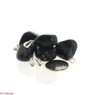 Obsidian Black Tumbled Pendants - 5 Pack    from Stonebridge Imports