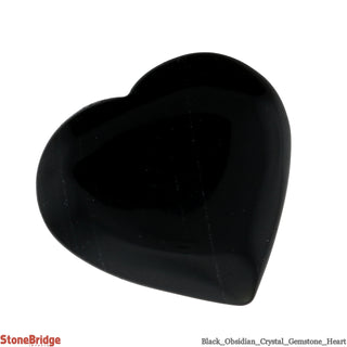 Black Obsidian Crystal Heart #2 - 40Mm (1" to 2")    from Stonebridge Imports