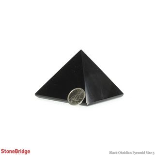 Black Obsidian Pyramid #5 - 2 1/4" to 2 1/2" Wide    from Stonebridge Imports