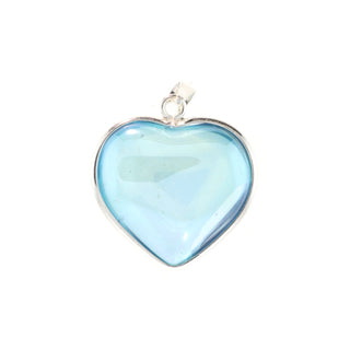 Aqua Aura Heart with Silver Frame - Pendant    from Stonebridge Imports