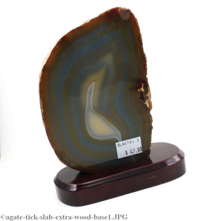 Thick Agate Slice on Wood Base #1 - 5 1/2" to 8" tall    from Stonebridge Imports