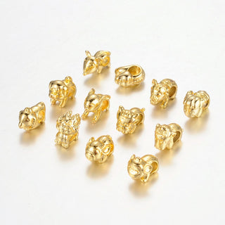 Bead Spacers Chinese Zodiac Brass Animals    from Stonebridge Imports