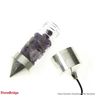 Glass Chamber Pendulum With Amethyst    from Stonebridge Imports