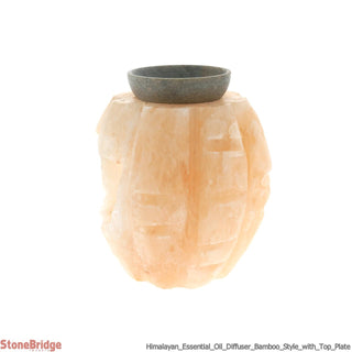 Himalayan Essential Oil Diffuser, Bamboo Style with Top Plate    from Stonebridge Imports