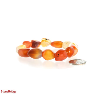Carnelian Red White Tumbled Bracelets    from Stonebridge Imports