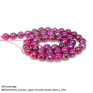 Fuschia Agate Faceted - Round Strand 15" - 8mm    from Stonebridge Imports