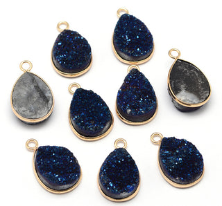 Agate Druzy Electroplated Golden Pendant    from Stonebridge Imports