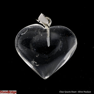 Clear Quartz Heart - Silver Pendant    from Stonebridge Imports