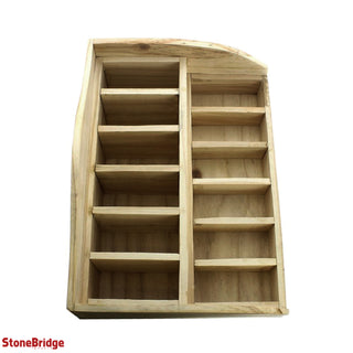 Wooden Crystals Tumbled Stone Display Stand - 12 Slots    from Stonebridge Imports