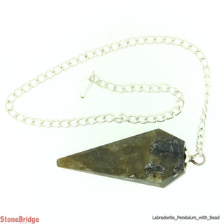 Labradorite Multifaceted Pendulum with Bead - 1" to 1 3/4"    from Stonebridge Imports