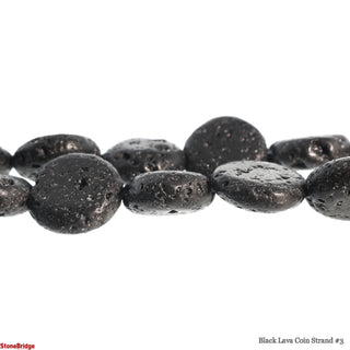 Black Lava Coin Strand #3    from Stonebridge Imports