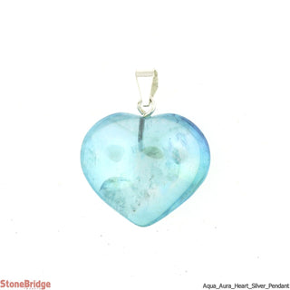 Aqua Aura Heart - Silver Pendant    from Stonebridge Imports