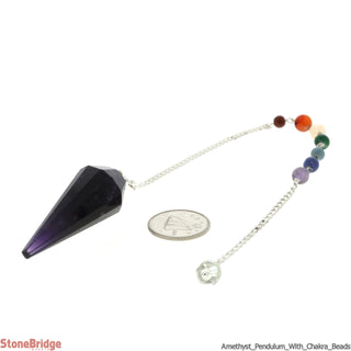 Amethyst Pendulum With Chakra Stones On Chain    from Stonebridge Imports