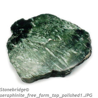 Seraphinite Free Form Slices top Polished #1 - 2" to 3"    from Stonebridge Imports