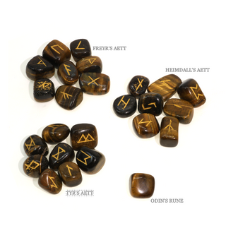 Tiger's Eye Gold Runes Set    from Stonebridge Imports