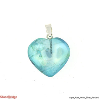 Aqua Aura Heart - Silver Pendant    from Stonebridge Imports