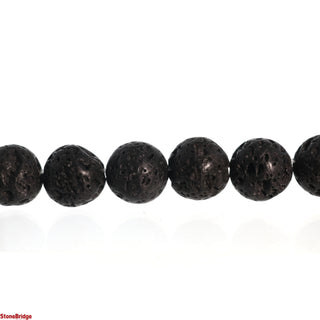 Black Lava Round Strand - 12mm    from Stonebridge Imports
