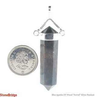 Blue Apatite Double Terminated - Swivel Silver Pendant    from Stonebridge Imports