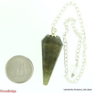 Labradorite Multifaceted Pendulum with Bead - 1" to 1 3/4"    from Stonebridge Imports