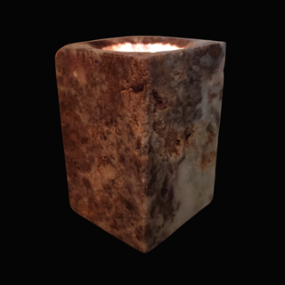 Aragonite Red Cubic Candle Holder - Tall    from Stonebridge Imports