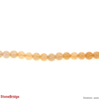 Sunstone - Round Strand 15" - 4mm    from Stonebridge Imports