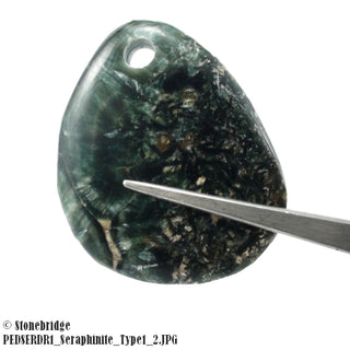 Seraphinite Slice Pendant - type 1 - front drilled    from Stonebridge Imports