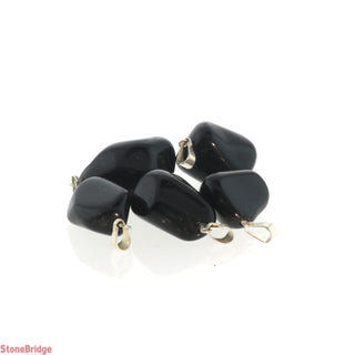 Obsidian Black Tumbled Pendants - 5 Pack    from Stonebridge Imports