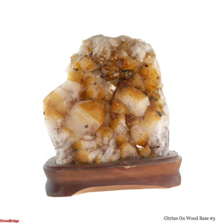 Citrine Cluster on Wood Base #5 - 9" (Enhanced) from Stonebridge Imports